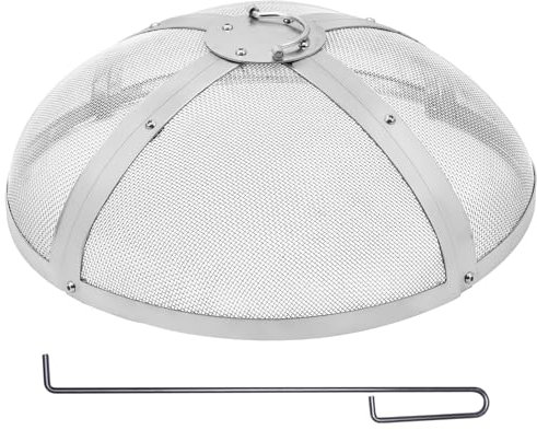 VEVOR Parachispas para Brasero 508 mm Alambrera de Brasero de Acero Inoxidable Cubierta Redonda Rejilla de Protección contra Chispas de Fuego Apertura Fácil con Accesorios para Hogueras, Jardín, Patio