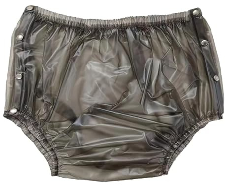 TAPIVA 3Pcs Adult Incontinence Plastic Diaper Pants/PVC Snap-On Plastic Pants, PVC Waterproof Pants, Adult Diapers, Adult Incontinence Pants/Reusable, Suitable for All Men and Women