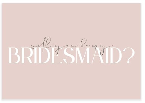 Will You Be My Bridesmaid Cards- 4 Pack Of Cards With White Envelopes- Blush Pink Design Blank Inside- A6 Size-Bridesmaid Proposal