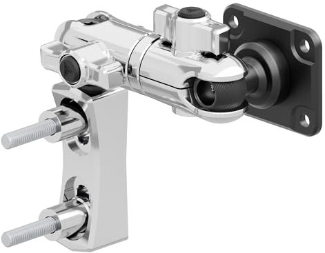 Tackform Chrom-Motorrad-Sitzstange, Bremse, Kupplungsbehälter, GPS-/Tuner-Halterung, 4-Loch-AMPS-Muster, Aluminium, kompatibel mit Garmin Zumo, Dynojet Tuner, mehr, 8,9 cm langer Reichweitenarm