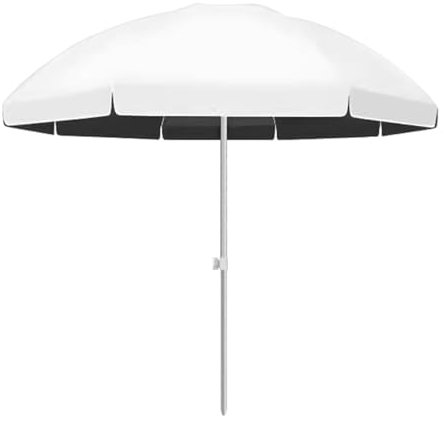 Parasol de Patio 160/220/240/260cm, Parapluie de Jardin Extérieur avec Hauteur Réglable, Protection UV for Piscine Plage Terrasse(Color:White,Size:5.5ft/160cm)