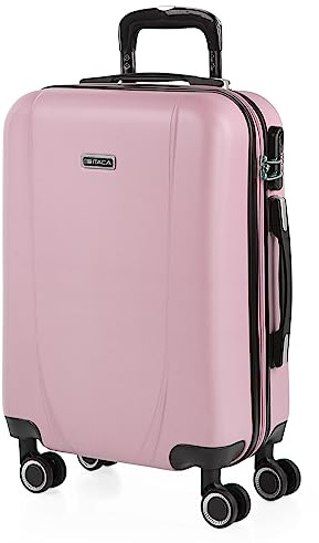 ITACA - Maleta de Cabina 55x40x20 - Maletas De Viaje Cabina Rígidas Trolley con 4 Ruedas Dobles para Avion Ligera Equipaje De Mano Candado de Combinación. Compatible Ryanair, Rosa