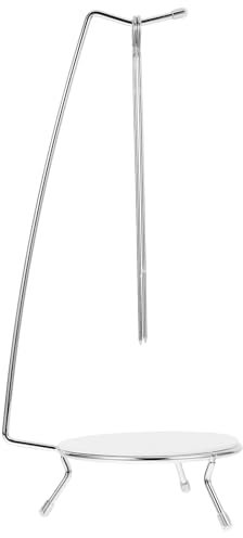 Amosfun Supporto Per Spiedini in Acciaio Inossidabile Con Gancio Singolo E 2 Aghi, Porta Spiedini Per Barbecue, Kebab E Cibi Grigliati, Design Compatto Per Campeggio E Picnic