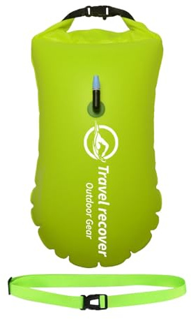 Aufblasbare Schwimmboje, Schwimmhilfe zum Ziehen im Freien, Dippy-Schleppboje, Neueste Wasserdichter Schwimmgürtel, Trockentasche für Erwachsene, Teenager und Kinder