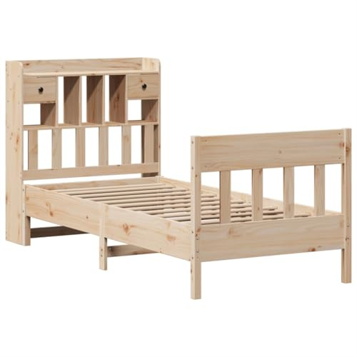vidaXL Sängram utan madrass 90x200 cm massiv furu, sovrumsmöbler, sängbotten, dubbelsäng, säng, sänggavel, träsäng, panelsäng, plattformssäng