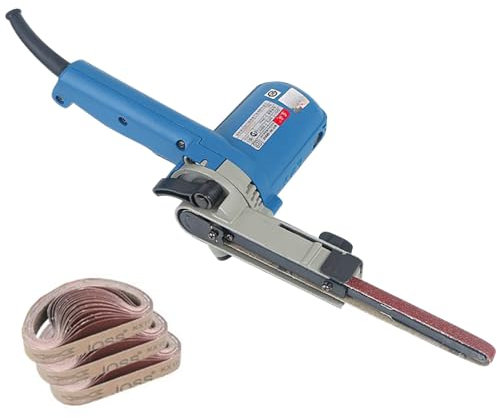 Ponceuse à bande électrique, largeur de bande 9mm/30mm avec 200 bandes, vitesse de la bande abrasive 198-996M/min (650-3267 ft/min), ponceuse à bande électrique for le bois, le polissage des métaux(Sa