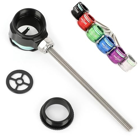 SHARROW Bogenschießen Recurve Bogen Visier Scope Umfang Recurve Bogen Sight 1 Pin 0.019 Faser Zielpunkt Pin für Bogenvisier Jagdvisier Zubehör (Schwarz)