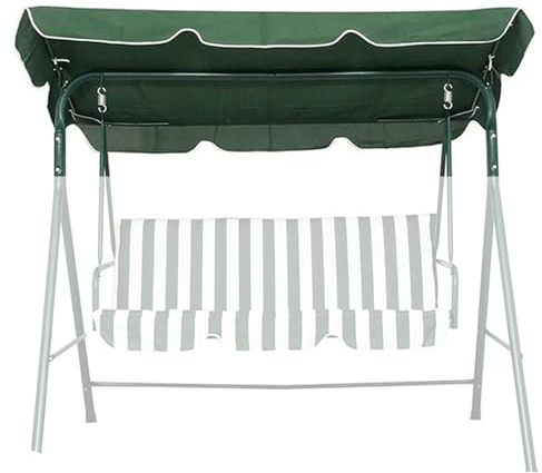 KDTRKH Replacement Canopy for Swing Seat 2 3 Seater Garden Hammock Cover, 210D Oxford Cloth Patio Swing Top Cover with 4 Reinforced Corner Pockets UV Protection,249x185x18cm