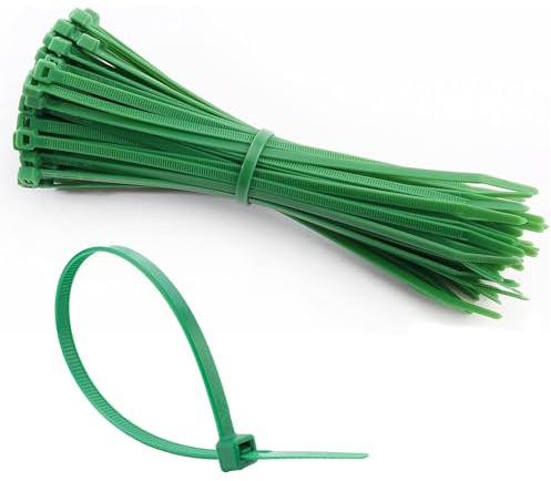 KAXIMON Dark Green Cable Ties 300mm x 4mm,100 Pack Plastic Zip Ties with 40lbs Tensile Strength, Self-Locking Nylon Plastic Wire Ties Wraps for Office, Household,Garden