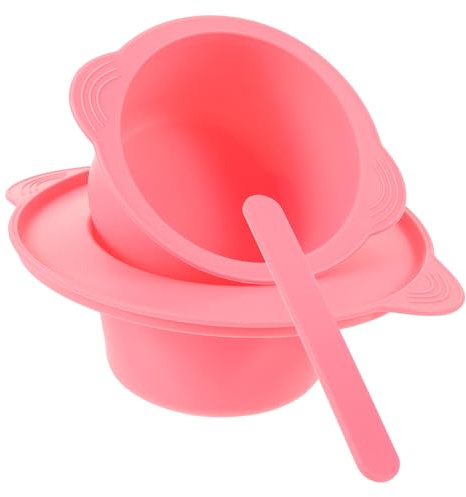 PartyKindom Bol Silicone Résistant Chaleur pour Cire Fondue Bol à Masque Facial Multi-usage avec Spatule Épilation et Facile à Nettoyer Réutilisable