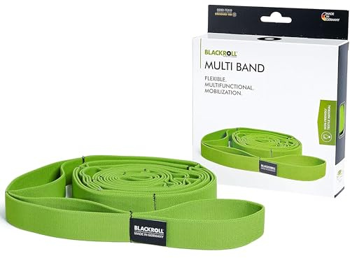BLACKROLL® Stretch Band/Multi Band, Fitnessband für Mobilitäts- oder ganzheitliches Training, Flexibles Gymnastikband mit Schlaufen, hautfreundliches Stretchband, ideal für Yoga, Made in Germany