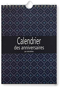 calendrier perpétuel A5 des anniversaires, illustré avec motif géométrique