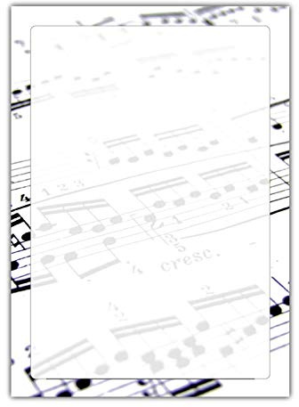 Musik Motiv Briefpapier (MPA-5195, DIN A4, 25 Blatt) Motivpapier Noten Notenpapier Notenschlüssel