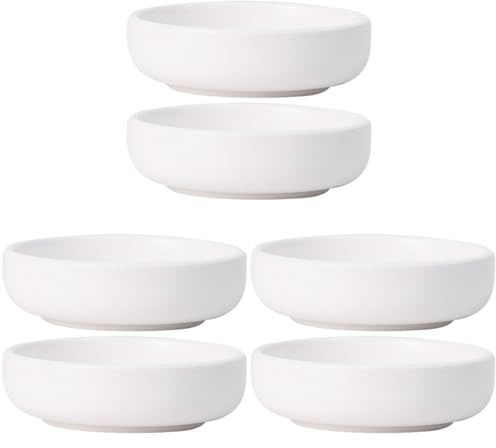 HEMOTON 6 Stück Keramik Saucenschalen Sojasauce Schälchen Tauchschalen Für Öl Essig Zucker Gewürze Früchte Nüsse Süßigkeiten Für Zuhause Party Catering