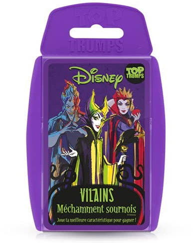 Winning Moves - Top Trumps Disney Naughty - Kartenspiele - Brettspiel - Kampfspiel - Reisespiel - Von 2 bis 6 Spielern - Ab 6 Jahren - Französische Version