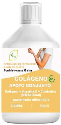 Flytande kollagentillskott, snabbare absorption Hydrolyserad dryck i kosten, stödjande, ben, hud, muskler, för kvinnor, män, smaksatt 500 ml (sockerfritt)