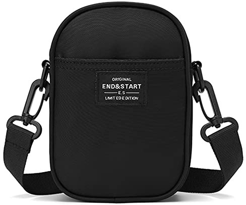 Handy Umhängetasche Herren, Handy Schultertasche Herren Klein, Unisex Herrentasche Handytasche zum Umhängen Geldbörse Kleine Messenger Bag Brusttasche Bürotasche Business Tasche Crossbody Bag, Schwarz