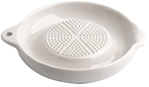 1 Piatto per Grattugia in Ceramica Bianca per, Aglio, Cipolla, Formaggio, Limone, Cioccolato, Verdure e Frutta, Strumento per L'alimentazione del Bambino