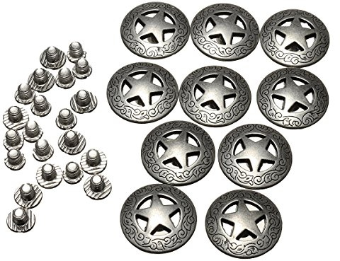 Conchos Lederhandwerk Texas Star Sattel Western Rodeo Leder Tack Lederhandwerk Zubehör 10 Stück