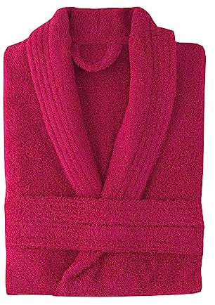 NH NOVOTEXTIL HOGAR Albornoz de baño de Algodón cardado sin capucha. 100% Algodón premium Densidad 450gr. Tejido ultra suave y absorbente. Tamaños S, M, L, XL y XXL (S, Fucsia)