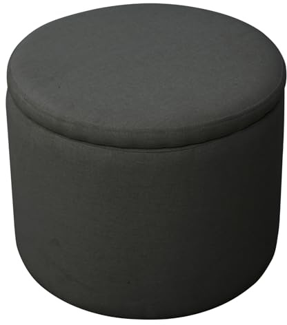 SVITA Amber Aufbewahrungsbox mit Deckel Hocker mit Stauraum Sitzhocker Sitzsack Sitzpouf wohnungs zubehör gepolstert Stoffbezug Anthrazit