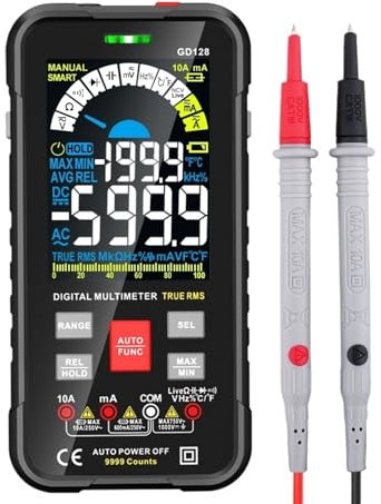 BGFIVKAD Multimètre numérique intelligent, gamme automatique, 1000V, 10a, testeur, multimètre de capacité Hz (Color : GD128 green)