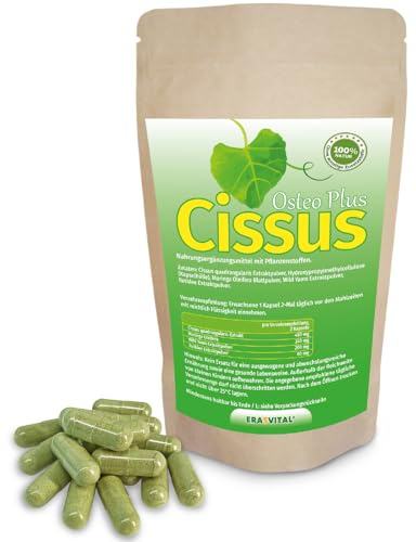 Cissus Quadrangularis Extrakt 240 Kapseln hochdosiert mit wichtigen Begleitern wie Moringa Oleifera, Wild Yams Extrakt und Rotklee Extrakt, die Knochenkraft unterstützen. (240 Stück (1er Pack))