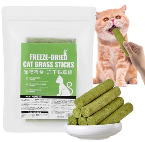 Katzensticks, Katzensnacks, 8 Katzenleckerlies-Sticks, gefriergetrocknete Zahnreinigung, aromatisierte Kau-Snacks für Katzen effektiv, für die Pflege von