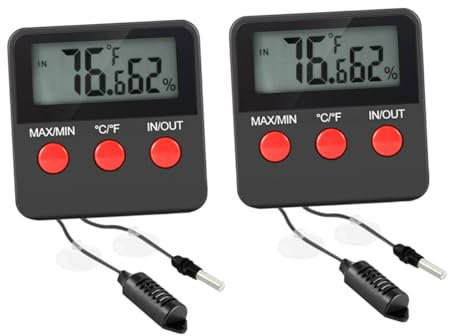 COLLBATH Thermomètre Numérique Pratique Pour Aquarium De Reptiles Lot De 2 Hygromètre Pour Lézards Pour Incubation De Tortues Et De Serpents