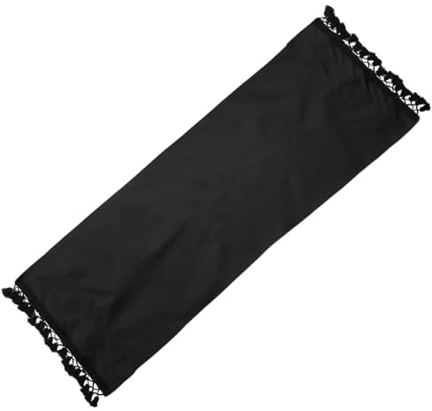 GORGECRAFT 1 st ersättningsduk för strandstol 120 x 44 cm ersättningstyg för loungestol med fransar svart tyg för lutande stol ersättning solbad i trädgården på gården utomhus