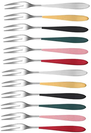 Fourchette à Fruits en Acier Inoxydable, Lot de 12 Pcs