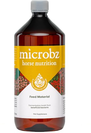MICROBZ Horse Nutrition - Liquid Beneficial Microbes for Equine Care, 1L | For horses, ponies & foals, easy mix liquid feed, soil-based microbes to help immunity, digestive & coat health, 100% natural