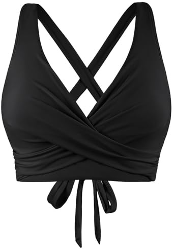 Bikini Tops for Women V Neck Wrapped Swimsuit Top Push Up Swimwear Top Bathing Suit Tops Beachwear Gift for Girls Ladies