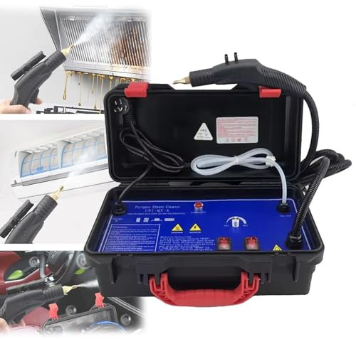 Máquina de limpieza a vapor portátil de alta temperatura, limpiador a vapor portátil, para uso doméstico, baño, lechada, azulejos, cocina, grasa, suelos, huecos, detallado de automóviles (1700 W)