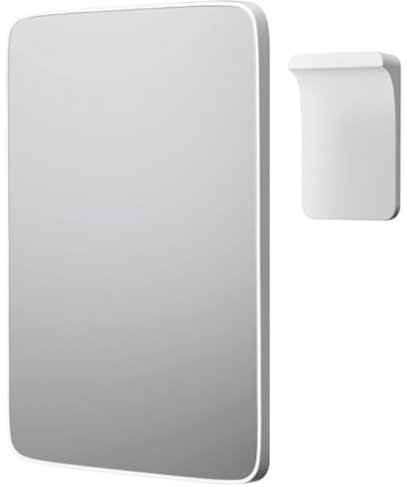 Mavoro Specchio da viaggio 17.5 x 22.5 cm | Piccolo specchio murale adesivo | Montaggio Peel & Stick | Specchio trucco da viaggio | Vetro reale | Specchio vanity con base