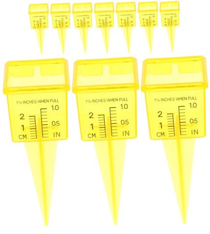 NULYLU 10pièces Pluviomètre De Jardin Outil De Mesure des Précipitations pour Pelouse avec Large Ouverture Et Précise du Niveau Eau