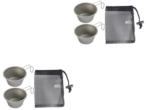 Milisten 2 Sets Camping Cup Lightweight Portable Picnic Drink Holder with Mini Net Bag Durable Multi Functional Tableware for Outdoor Barbecue and Hiking