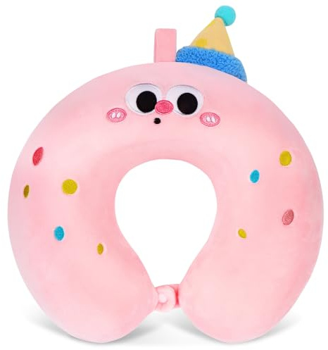 Zepphi Oreiller de Voyage en Mousse à mémoire, Coussin de Voyage Doux Animal Mignon pour Enfant, Oreiller Cervical en Forme de U pour Le Confort et la Compagnie Lors des Voyages en Avion