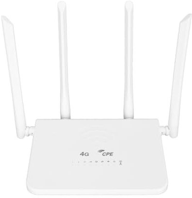 Yosoo Health Gear 4G LTE WiFi Router with SIM Card Slot 300Mbps, Wireless Mobile Hotspot, 4 External Antennas, Type-C Charging, Unlocked for Asia Bands B1/3/5/8/38/40/41, UK Plug