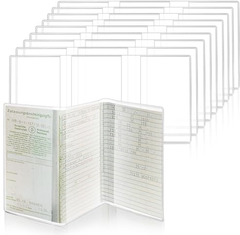 Funda para el Permiso de Circulación, 10 Piezas Plegable Carpeta Transparente para El Permiso de Conducir para Fundas de Permisos de Circulación, Fundas para Documentos del Coche