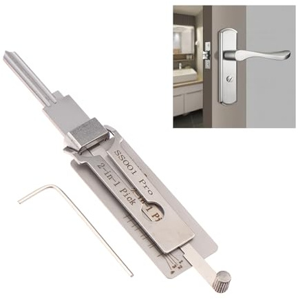 CiLiHai SS001 Pro 2 in 1 Lock Pick & Master Key Decoder, Stainless Steel, Mortise Lock, Lock Picking Tool, Professional Kit