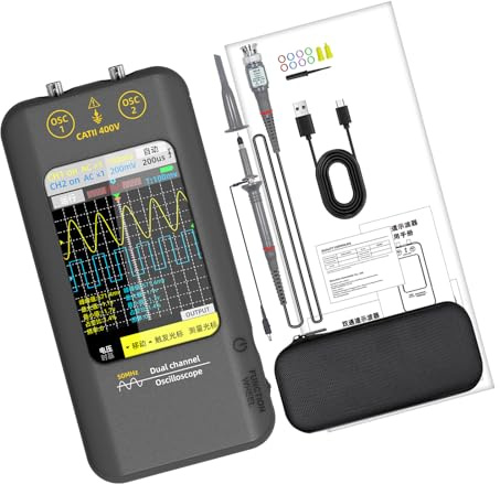 Osciloscopio de almacenamiento digital de 50 MHz con pantalla de resolución de 480 x 320 y osciloscopio de doble canal de transferencia de datos USB