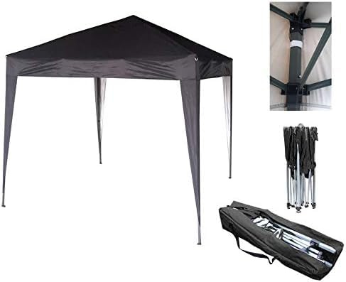 MCC 2 x 2 m Carpa, carpa de jardín, juego completo, tienda de fiesta, negro