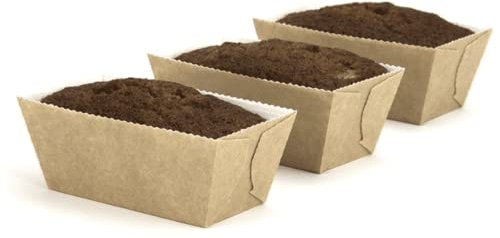 25 Bakery Direct Disposable Card Large 1lb loaf Moulds Cake Bread (25) Kraft/White