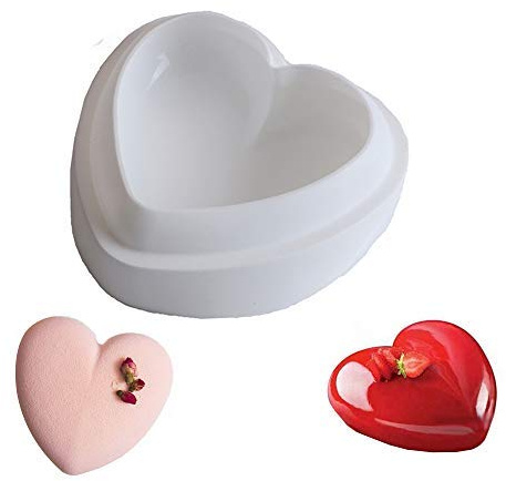 AntranStore Diamond Heart Love Mousse Cake Mold Trays, Silicone Baking Pan-Food Grade & BPA Free-Not Sticky Mould Suitable For Mousse,Chocolate Brownie,Cheesecake,Jelly,Ice Cream,Fondant