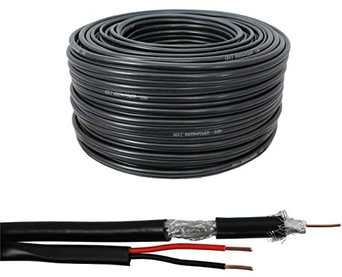 SeKi RG59 - Cable coaxial de 50 m, 75 ohmios, 0,81 mm cable de vídeo CCTV coaxial para cámara de vigilancia