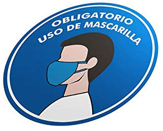 Oedim Pack 20 Señales de Pegatina Obligatorio Mascarillas | Fabricadas en Polipropileno | 5x5 cm| Adhesivo Resistente y Económico | Pegatina Adhesiva Decorativa