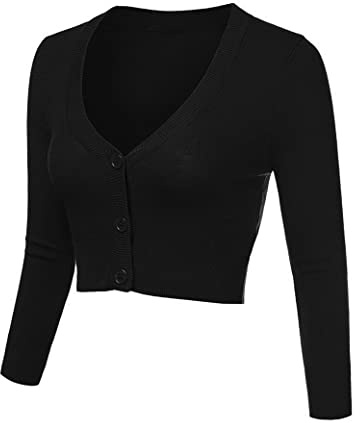 Aottori Cárdigan Negro para Mujer Manga Larga de Punto Chaqueta Elegante Ligero Frente Abierto Jersey Cárdigans con Botones Casual Básica Bolero Tops Negro XXL
