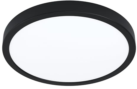 EGLO connect.z Smart-Home LED Bad-Deckenlampe Fueva-Z, Ø 28,5 cm, ZigBee | App und Sprachsteuerung Alexa, Lichtfarbe (warmweiß-kaltweiß), dimmbar, Alu Aufbauleuchte schwarz, IP44