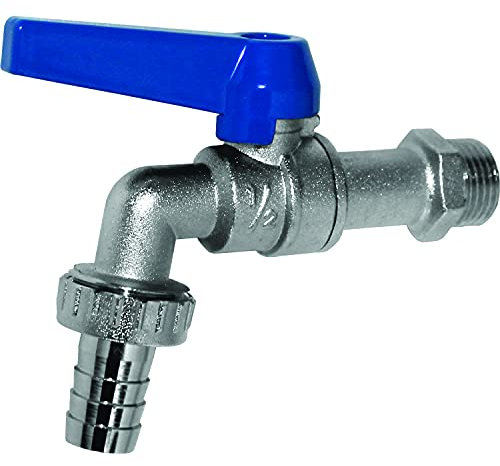 Sanixa GO1309M00 Auslaufventil Messing 3/4 Zoll Wasserhahn mit Schlauchanschluss Auslaufhahn Absperrhahn Haushaltshahn Universal Kugelhahn Zapfhahn